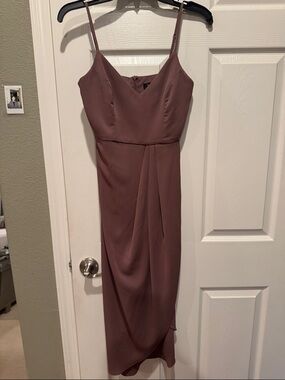 Lulus Reinette Dark Mauve Midi dress, brand new
